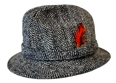 Vintage Harris Tweed Scottish Hand Woven Wool Fedora Walking Hat Cap Young An Ya • $44