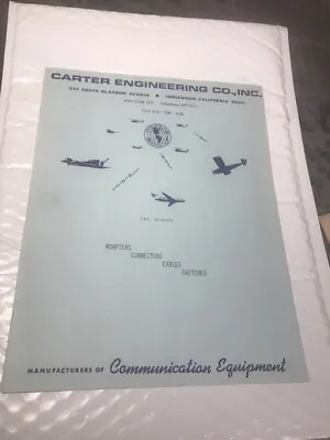 Vintage Carter Engineering Catalog B-ACCS Adapters Connectors Cables Switches • $14.95