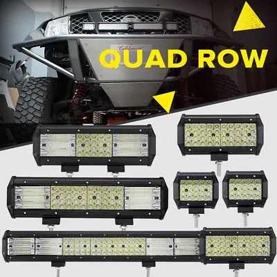 Quad Row 4  7  9  12  20  23 Inch LED Work Light Bar Offroad Car Truck Driving • $85.44