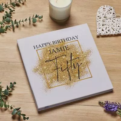 £26.99 • Buy Personalised Large Linen 50th Birthday Photo Album With Gold Sparkles PLL-35