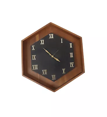 Vtg 70s Mid Century Modern MCM Howard Miller Wood Roman Numeral Wall Clock USA • $299.96