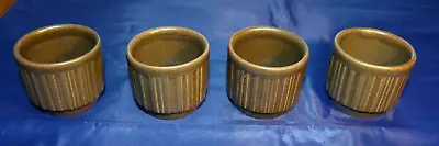 Biltons Made In England Egg Cups Ribbed Brown Vintage X 4 : Easter Breakfast • £10.55