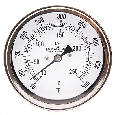 Bimetal Thermometer 3  Face X 2-1/2  Stem 50-500Â°F SS Case W/Calibration Dial • $23.48