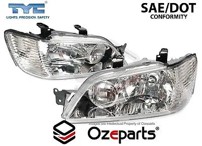 Set / Pair LH+RH Head Light Lamp Chrome For Mitsubishi Lancer CG 2002~2003 • $150.70