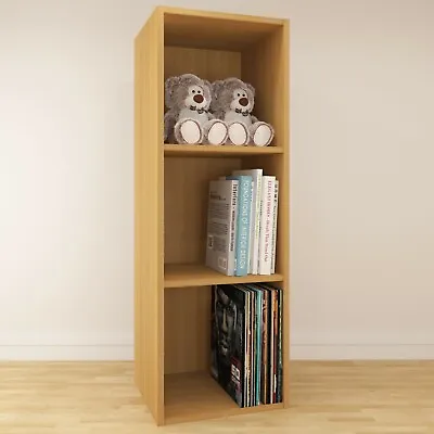 Vinyl LP Record Storage Box Cube 12  Cabinet Case Unit Rack Display Oak Big XL • £43.99