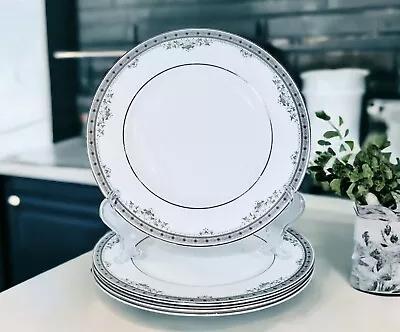$40.91 • Buy Set Of 4 Royal Doulton YORK H 5100 Bone China Pink Gray Floral 8” Salad Plates