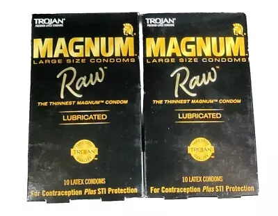 2 Pack Trojan Magnum Large Raw Condoms - 10ct (20 Total) - 09/2025 - FREE SHIP • $19.99