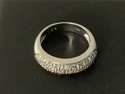  CUSTOM MADE  0.36 Ctw MICRO PAVE DIAMOND PLATINUM RING - SIZE 6 - 6G • $385