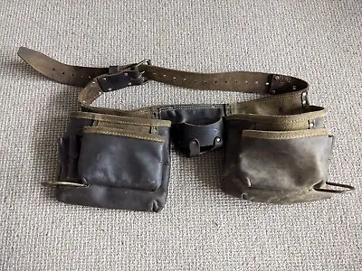 McGuire Nicholas Tool Belt Leather Two Pouches Heavy Adjustable Brown  • $75.99