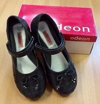 Brand New In Box Odeon Black Girls School Shoes Flats UK 13 • £15