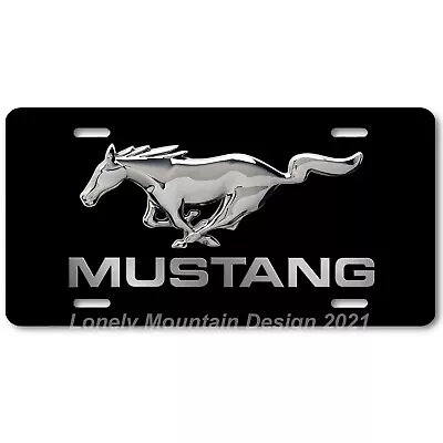 Ford Mustang Inspired Art On Black FLAT Aluminum Novelty Auto License Tag Plate • $19.99