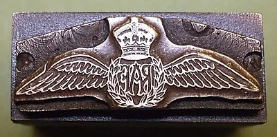  ROYAL AIR FORCE WINGS  Badge PRINTING BLOCK. • £7