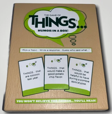 $7.94 • Buy The Game Of Things...Humor In A Box-Pick Topic/Write Response/Guess Who Said Wha