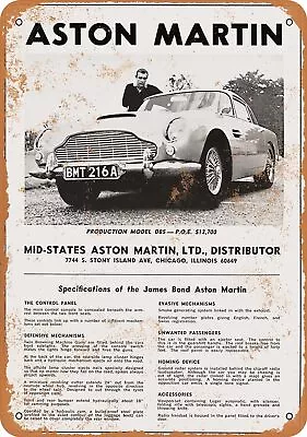 8 X 12 Metal Signage 1966 James Bond Aston Martin Vintage Look POSTER BAR Cafe • $36