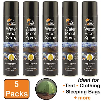 5X Waterproof Spray Fabric Protector 300ml For Clothing Tents Shoes Camping Coat • £13.39