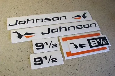 Johnson Outboard Motor Vintage Decal 9-1/2 HP FREE SHIP + FREE Fish Decal! • $15