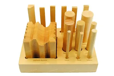 Proops Wooden Doming Dapping Swage Block Set Shaping Punches 5-25mm. J1115 • £27.36