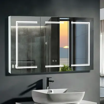 Ktaxon LED Mirror Medicine Cabinet With Lights Wall-Mounted Bathroom Cabinet W/ • $430.99