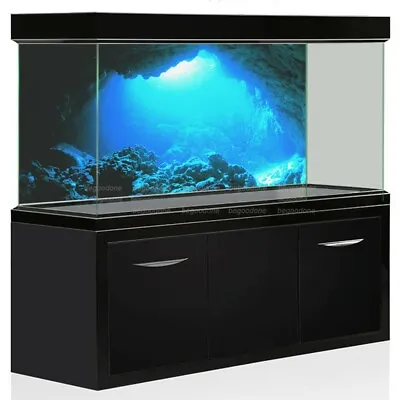 $8.99 • Buy Underwater Cave Sunlight Aquarium Background Sticker Blue Backdrop Decorations