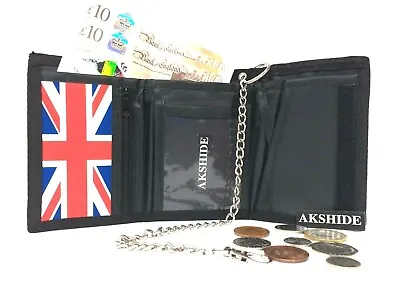 Bikers Trifold Canvas Wallet With Chain/Wallet With Chain Keyring/Purse • £49.99