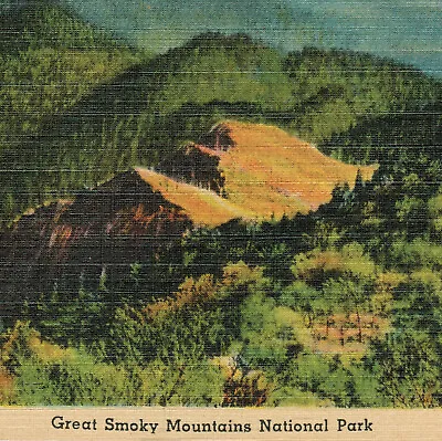 $9.99 • Buy Vtg Linen POSTCARD Mount Sawteeth Guyot Chapman Great Smoky Mountains Unposted