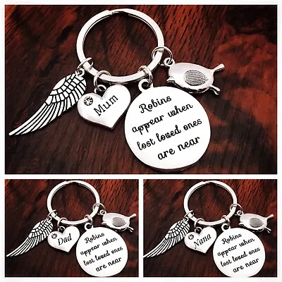 In Loving Memory Gift Robins Appear Keyring Mum Dad Grandma Grandad Gifts • £2.99