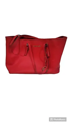 MICHAEL KORS Red Saffiano Jet Set Travel Tote Handbag For  Macbook W/bag • $19.95