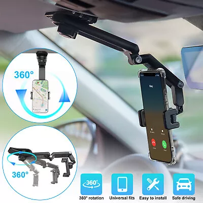 $12.98 • Buy Universal 360° Rotation Adjustable Cell Phone Holder Car Sun Visor Mount Cradle