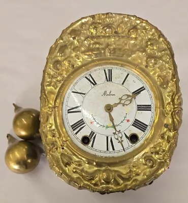 Mid 19th Century French Morbier Wag Wall Clock Enamel Dial For Parts / Repairs • $265
