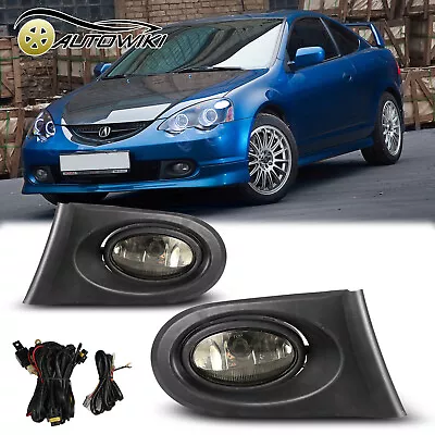 Smoke Fog Lights + Wiring Switch Kit For 2002 2003 2004 Acura RSX Bumper Lamps • $40.99