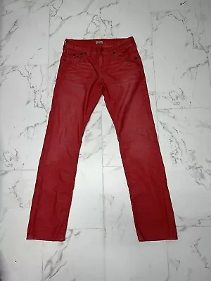 True Religion Ricky Relaxed Straight Red Jeans Size 30 • $39.99