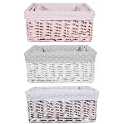 Wickerfield  Wicker Storage Baskets With Removable Lining Gift Hampers • £15.99