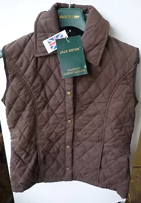 Jack Orton Wilton Ladies Bodywarmer Diamond Quilted Gilet Waistcoat Brown Uk  8 • £19.99