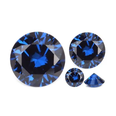 8mm Sapphire Round Brilliant Cut Cubic Zirconia Loose Gems - Various Pack Sizes • £4.61