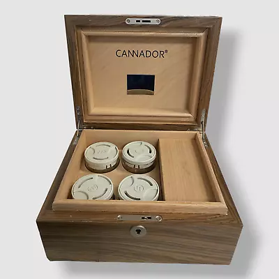 $225 Cannador 4-Strain Humidor Nook Wooden Premium Herb Storage Box • $71.98