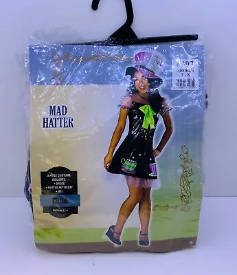 Disguise Mad Hatter Alice In Wonderland Child Halloween Costume Cosplay Med 7-8 • $17.99
