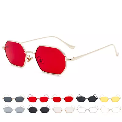 Mens Sunglasses Hip Hop Square Metal Frame Glasses Retro Vintage Style Shades • $11.99