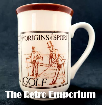 VINTAGE MUG Origins Of SPORT GOLF Retro English Mug Coffee Mid Century Ceramic • $5