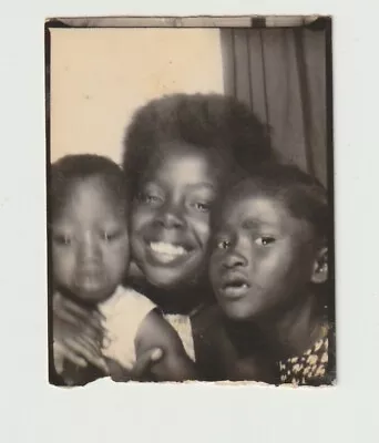 Vintage Photo Booth - Young African-american Kids Crowded Into Shot • $24.95