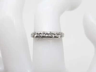 Vintage 1940s $1800 .50ct VS G 5 STONE Diamond Platinum Wedding Band Ring • $555