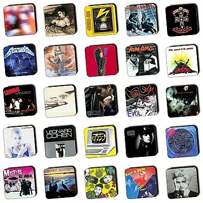 £3.99 • Buy EIGHTIES ALBUMS 80's MUSIC COASTERS WOODEN Album Art Prints Music Room Decor