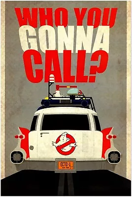 ECTO 1 - Who You Gonna Call? Ghostbusters 2 Movie Poster Print Wall Art • £14.24