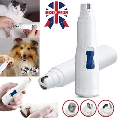 Electric Dog Toe Nail File Grinder Clippers Cat Pet Claw Grooming Trimmer Tools • £7.99