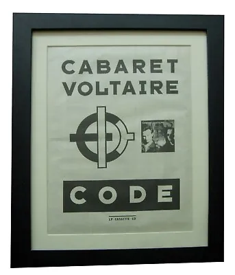 CABARET VOLTAIRE+Code+RARE ORIGINAL 1987+POSTER+AD+FRAMED+EXPRESS GLOBAL SHIP • $86.97