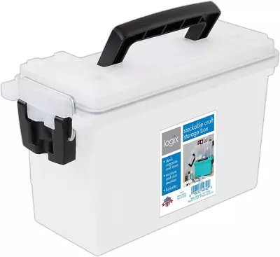 Logix 12535 Stackable Craft Storage Box With Handle Locking Art Supply  Plast... • $9.07