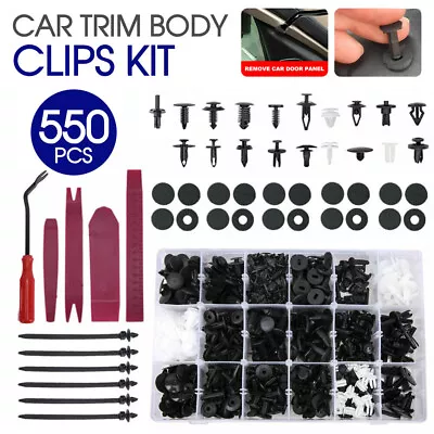 550Pcs Car Plastic Clips Bumper Fender Trim Mixed Rivet Door Panel Fasteners Kit • $17.74