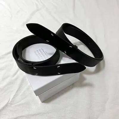 Belt Four Stitch Margiela Style Black Adjustable Leather Belt Men Unisex • $45.88