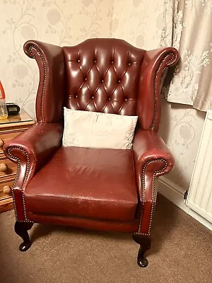 Oxblood Red Chesterfield Arm Chair • £300
