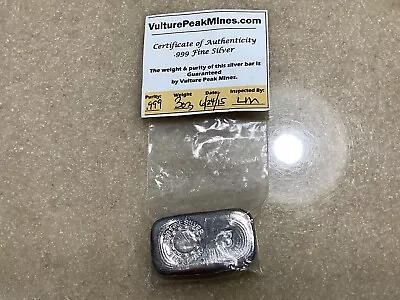 3 Ounce Silver Bar  *Grand Pa’s Collection* Vulture Peak Mines - .999 Must C • $139