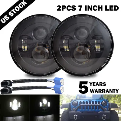 Pair 7  Inch LED Headlight Round HI/LO Sealed Beam For Chevy Pickup Truck 3100 • $42.99